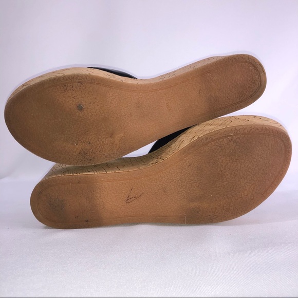 Sam Edelman Reid Black Strap Cork Wedge Sandals - Picture 9 of 9
